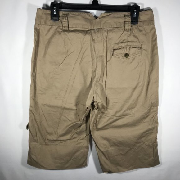 Bamboo Traders Women's Size 6 Tan Bermuda Shorts with Roll Tab - Picture 8 of 12
